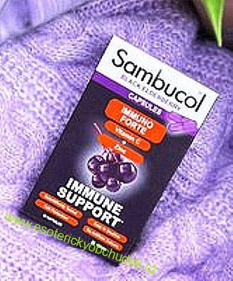 SAMBUCOL - IMMUNO FORTE + VITAMIN C + ZINEK 30 caps. - chřipka, nachlazení, imunita, bolest v krku, horečky