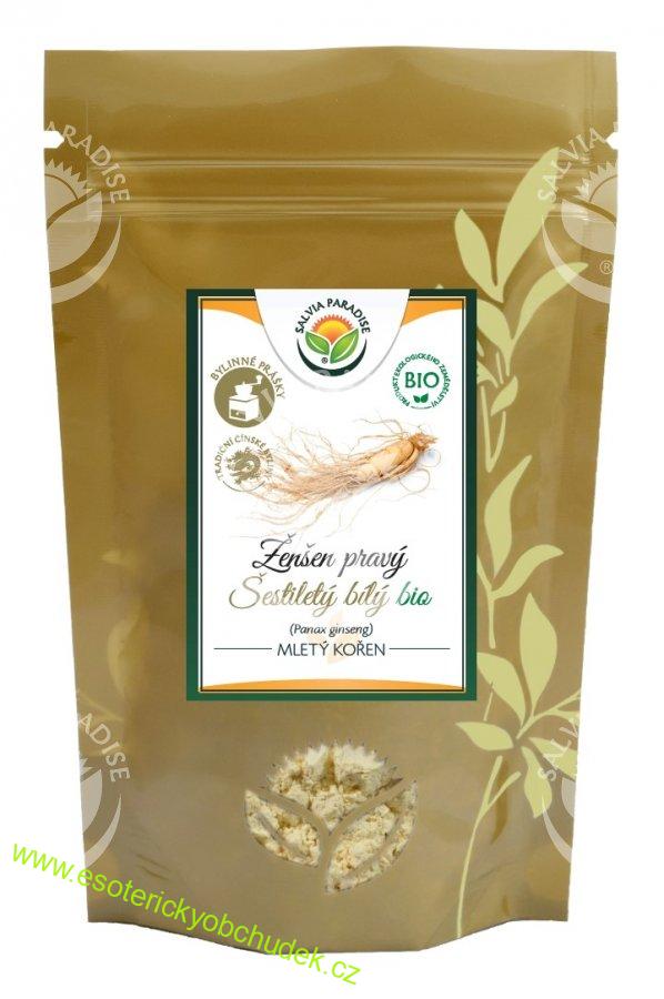 Žen šen pravý 6letý kořen prášek BIO 75g - mentální a fyzické výkonnosti, koncentrace, únavě a stresu, antioxidant - cena do vyprodání zásob, skladem 1 ks