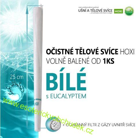 Očistné TĚLOVÉ svíce HOXI BÍLÉ s Eucalyptem - volně balené (KUSOVKY)