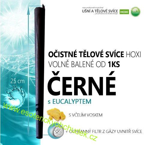 Očistné TĚLOVÉ svíce HOXI ČERNÉ s Eucalyptem - volně balené (KUSOVKY)
