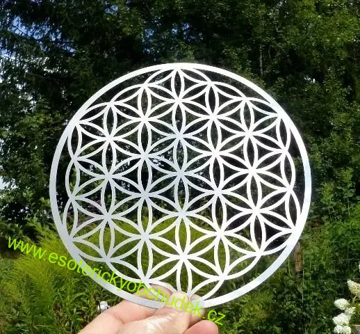 Symbol KVĚT ŽIVOTA z nerez oceli 18 cm - energetický zářič do prostoru