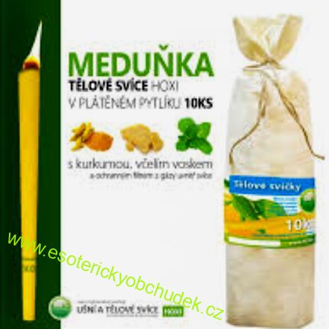 TĚLOVÉ svíce HOXI S MEDUŇKOU - v plátěném pytlíku 10ks