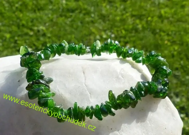 Náramek - CHROMDIOPSID - sekaný