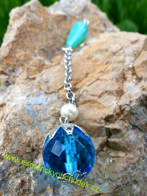 SRT  kyvadlo - z broušeného skla -modré - malé