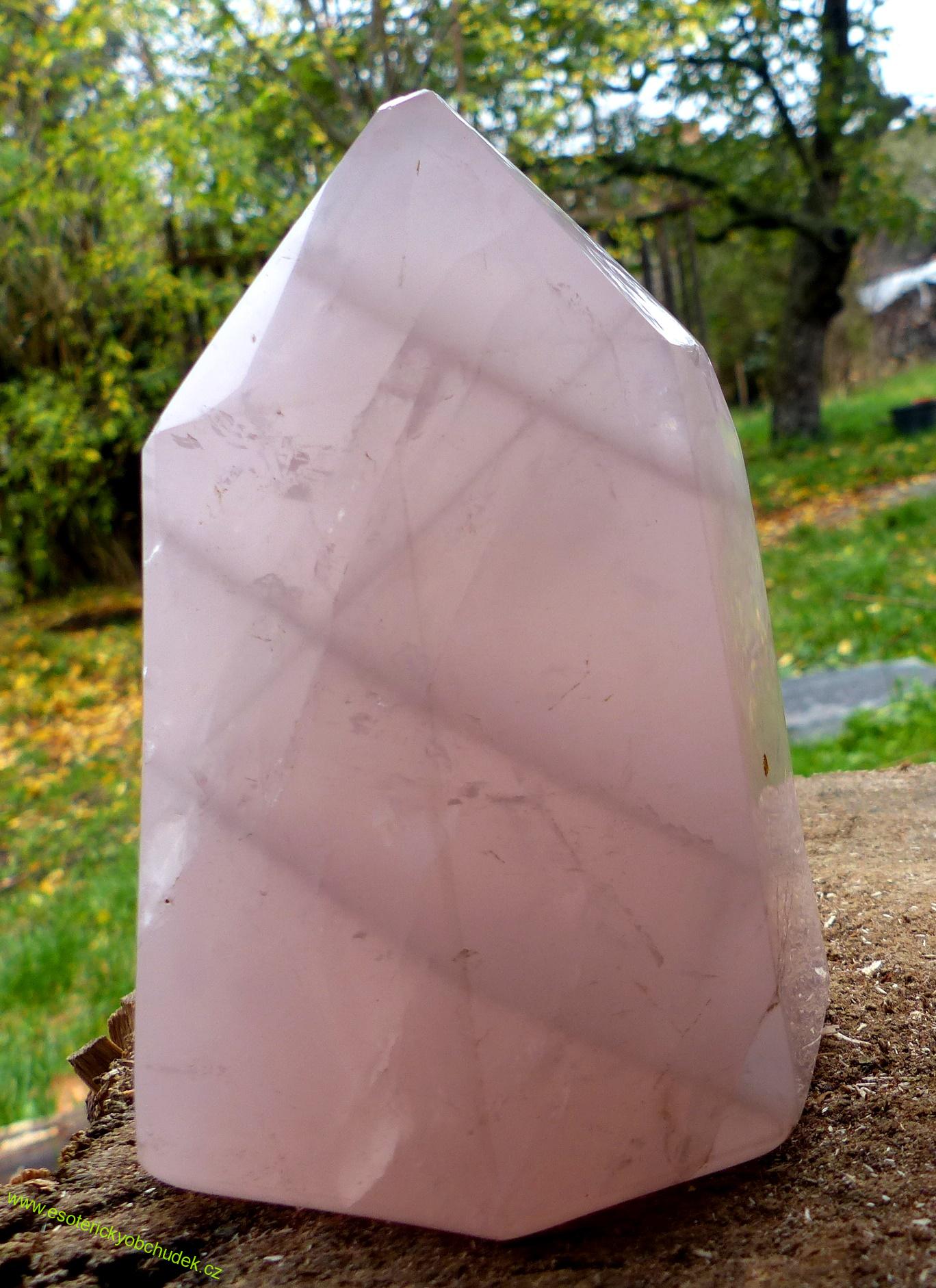 RŮŽENÍN - krystal vybroušený z růženínu leštěný 14 cm