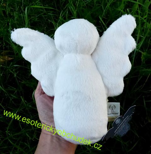 Anděl pro ochranu, odvahu a povzbuzení 17 cm - plyšový anděl energetizovaný krystaly LichtWesen