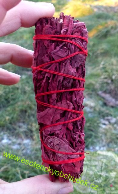 Šalvěj bílá + dračí krev - šamanský svazek malý pro vykuřování cca 25 - 30 g (10 cm)