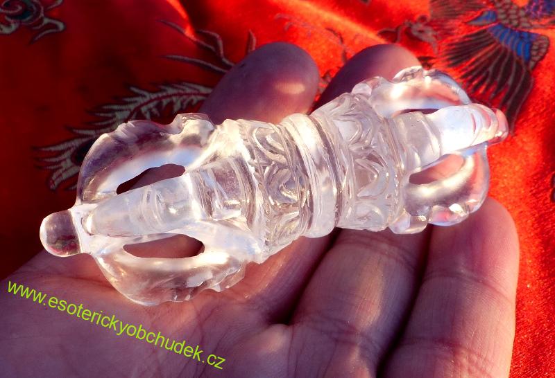 DORDŽE - VADŽRA (VAJRA) KŘIŠTÁLOVÁ cca 9 cm