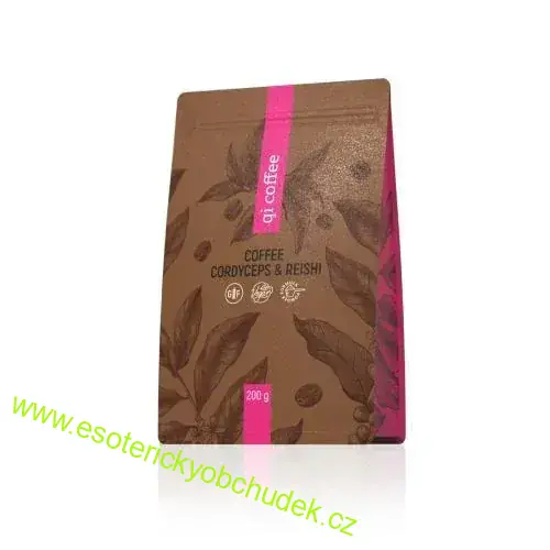 QI COFFEE XXL 200G - kvalitní rozpustná káva s extrakty z vitálních hub, reiši a cordyceps - vitalita, koncentrace, výdrž, imunita
