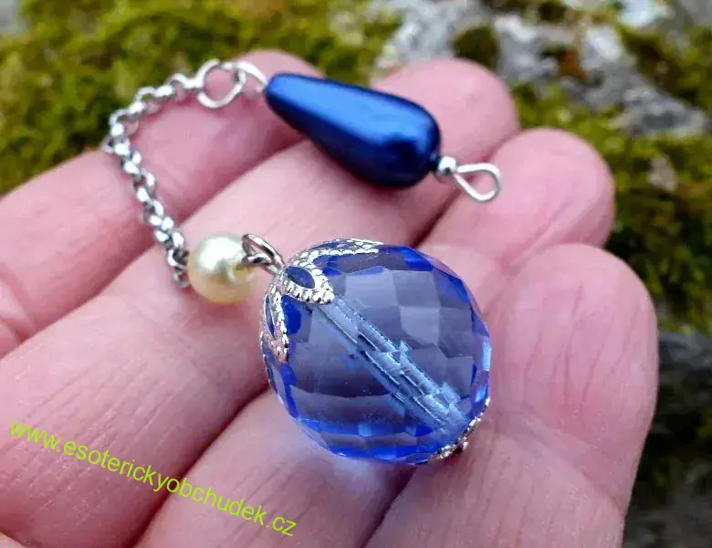 SRT  kyvadlo - z broušeného skla - tm. modré velké