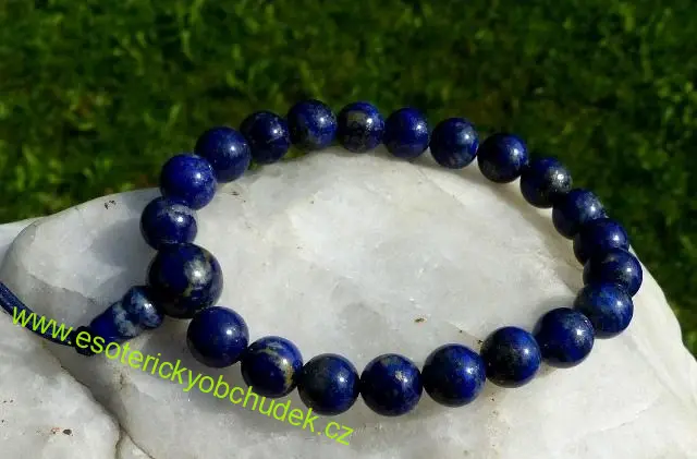 Náramek - LAPIS LAZULI tmavší extra kvalita - energetický (Buddhův) náramek