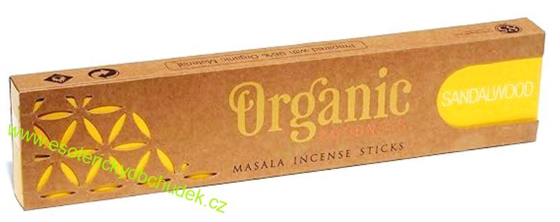 Přírodní vonné tyčinky Song of India - Organic masala SANDALWOOD - SANTALOVÉ DŘEVO