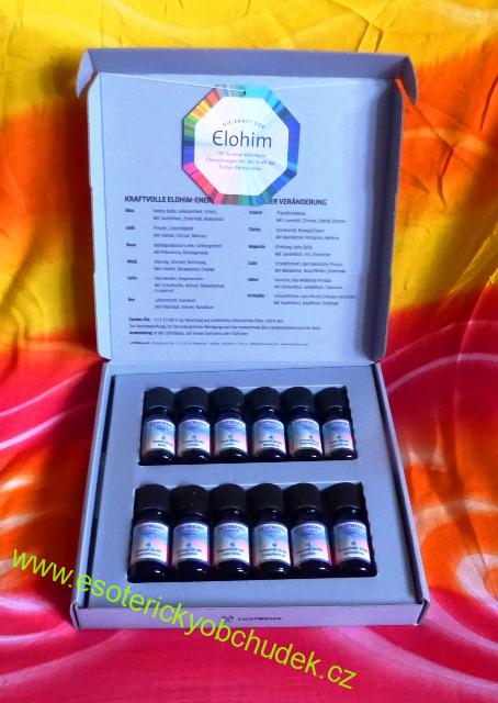 Sada - Záře Elohimů - terapeutická sada - kompletní řada Elohim-olejů, 12x éterický olej á 10 ml