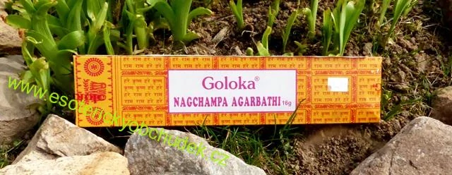 Vonné tyčinky Goloka Nagchampa žluté 16g