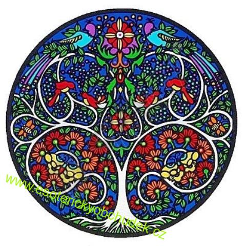 Mandala na okno samolepící průhledná - Strom života - Tree of Life