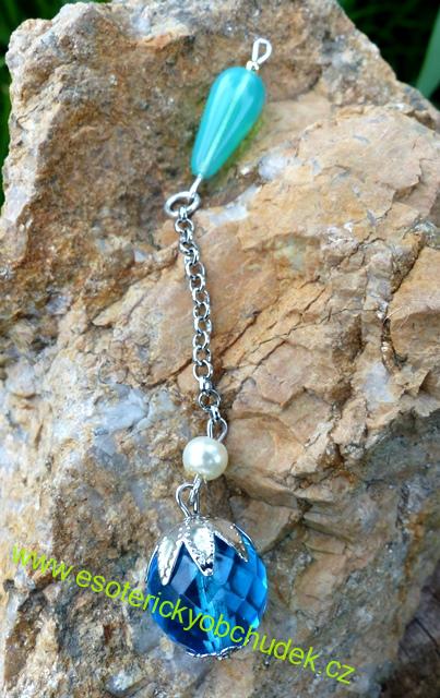 SRT  kyvadlo - z broušeného skla -modré - malé