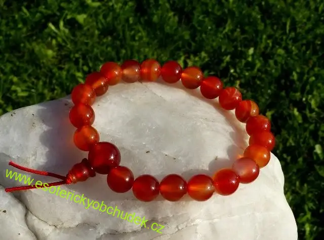 Náramek - KARNEOL (SARDONYX) - energetický (Buddhův) náramek