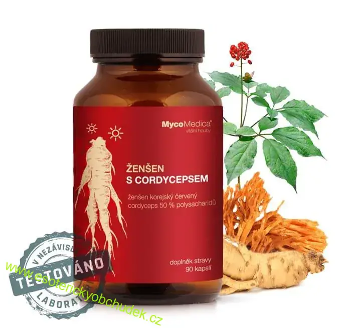Žen šen s Cordycepsem a s Reishi 180 kapslí