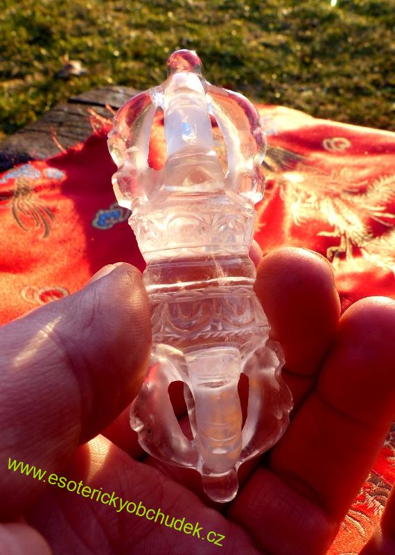 DORDŽE - VADŽRA (VAJRA) KŘIŠTÁLOVÁ cca 9 cm