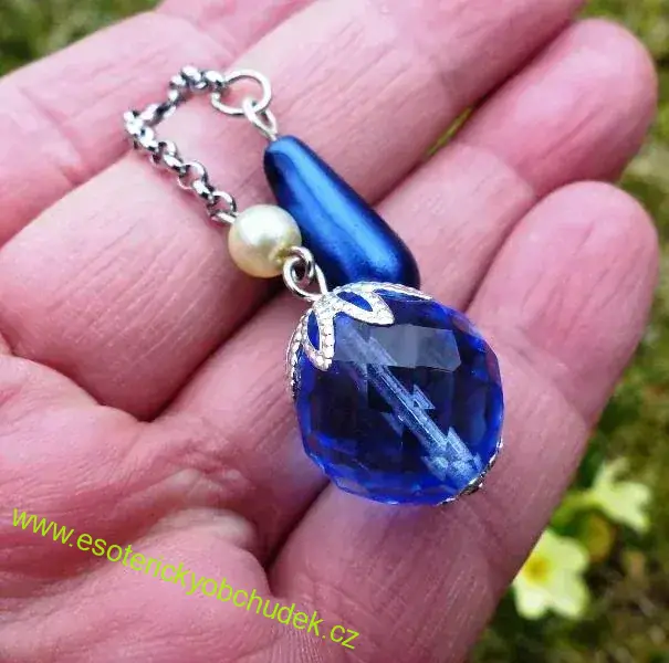 SRT  kyvadlo - z broušeného skla - tm. modré velké