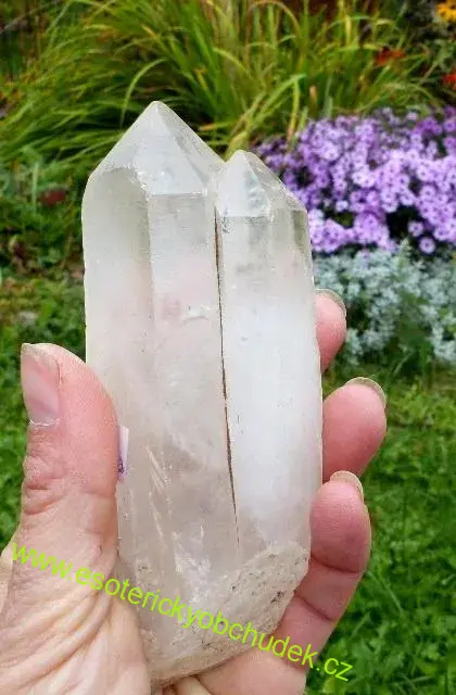 KŘIŠŤÁL - dvojkrystal přírodní 14 cm