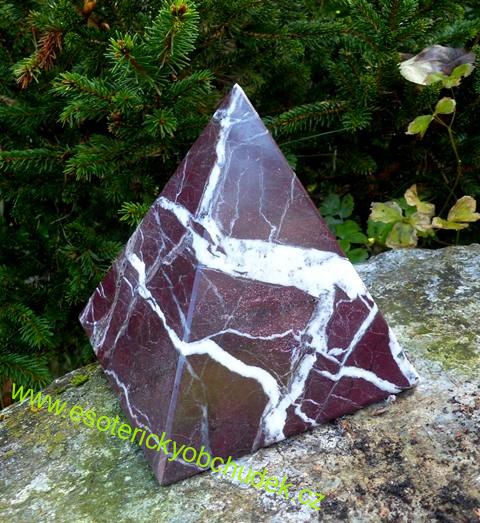 Pyramida - červený onyx 12,5 cm