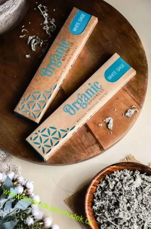 Přírodní vonné tyčinky Song of India - Organic masala WHITE SAGE - ŠALVĚJ BÍLÁ