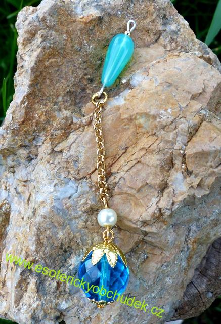 SRT  kyvadlo - z broušeného skla -modré - malé