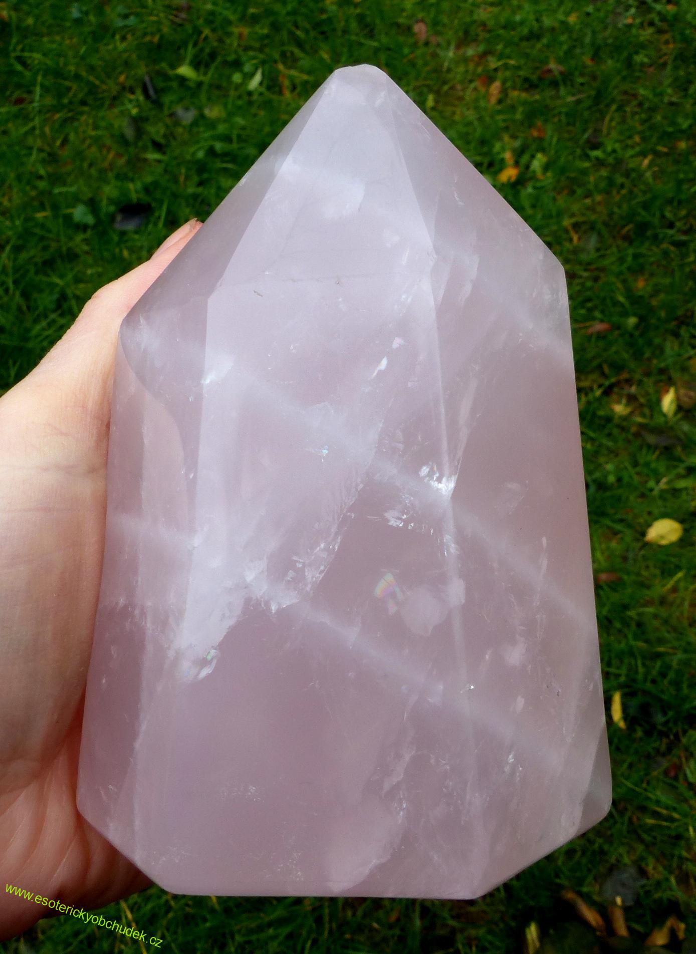 RŮŽENÍN - krystal vybroušený z růženínu leštěný 14 cm