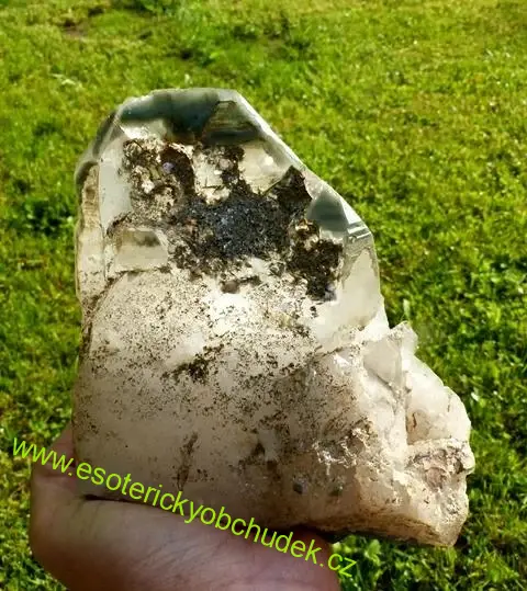 KŘIŠŤÁL- Mistrovský krystal - oboustranný dorostlý krystal s vrostlicemi - 15 cm