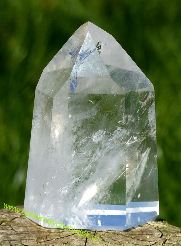 KŘIŠŤÁL - krásný krystal dobrušovaný (špice leštěná)11,3 cm 