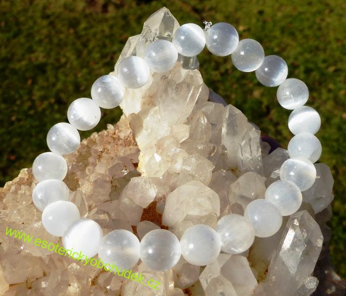 Náramek SELENIT z kuliček 8 mm