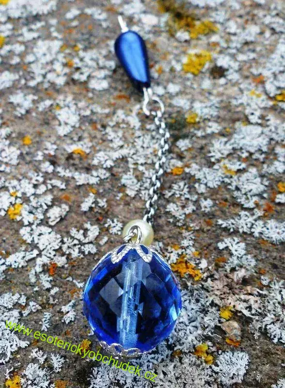 SRT  kyvadlo - z broušeného skla - tm. modré velké