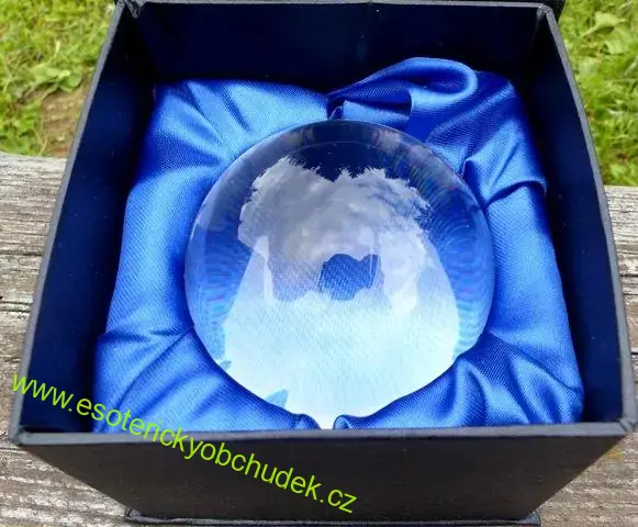 VĚŠTECKÁ KOULE 8 cm v dárkové krabičce + návod + stojánek (dřevěný kroužek)