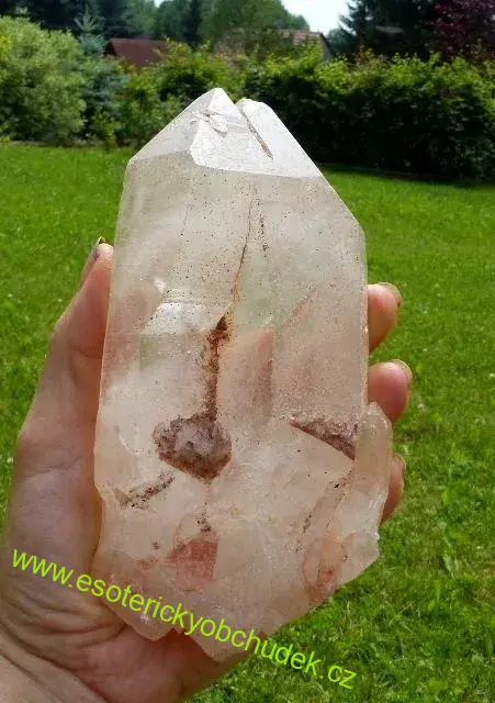 KŘIŠŤÁL- oboustranný dvojkrystal přírodní - 16 cm