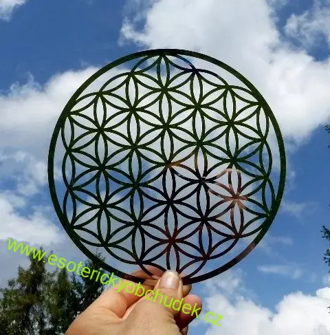 Symbol KVĚT ŽIVOTA z nerez oceli 18 cm - energetický zářič do prostoru