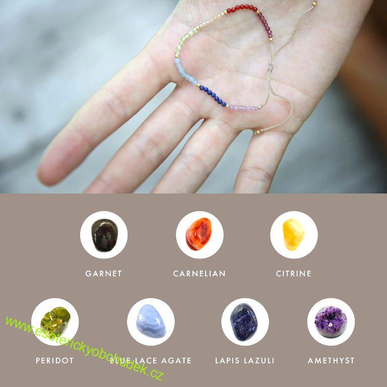 Energetizovaný náramek Balipura 7 ČAKER / 7CHAKRAS - rovnováha čaker,  plynutí, energetické vyladění a stabilita