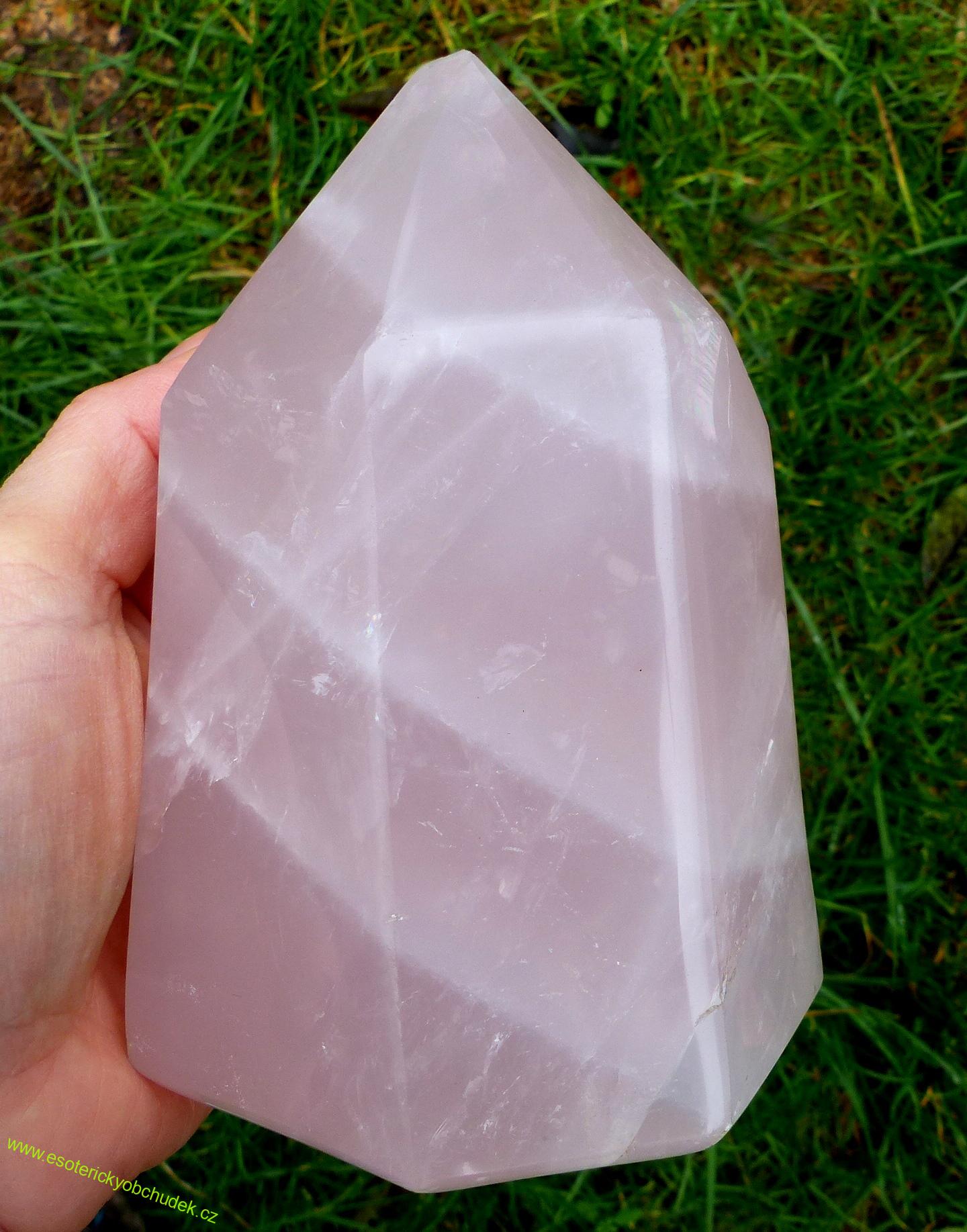 RŮŽENÍN - krystal vybroušený z růženínu leštěný 14 cm
