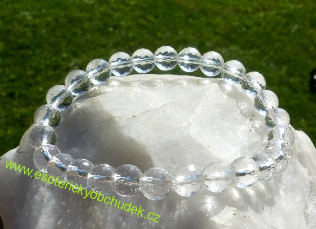 Náramek - KŘIŠŤÁL - fasetovaný, průměr kuliček cca 7 mm