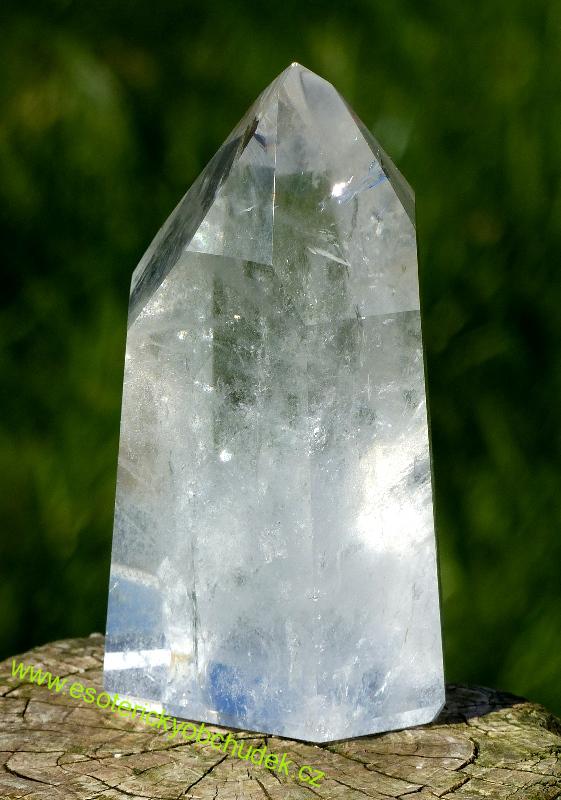 KŘIŠŤÁL - krásný krystal dobrušovaný (špice leštěná)11,3 cm 