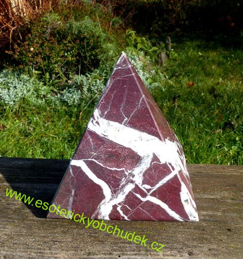 Pyramida - červený onyx 12,5 cm