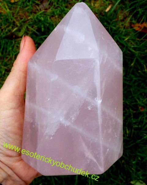 RŮŽENÍN - krystal vybroušený z růženínu leštěný 14 cm