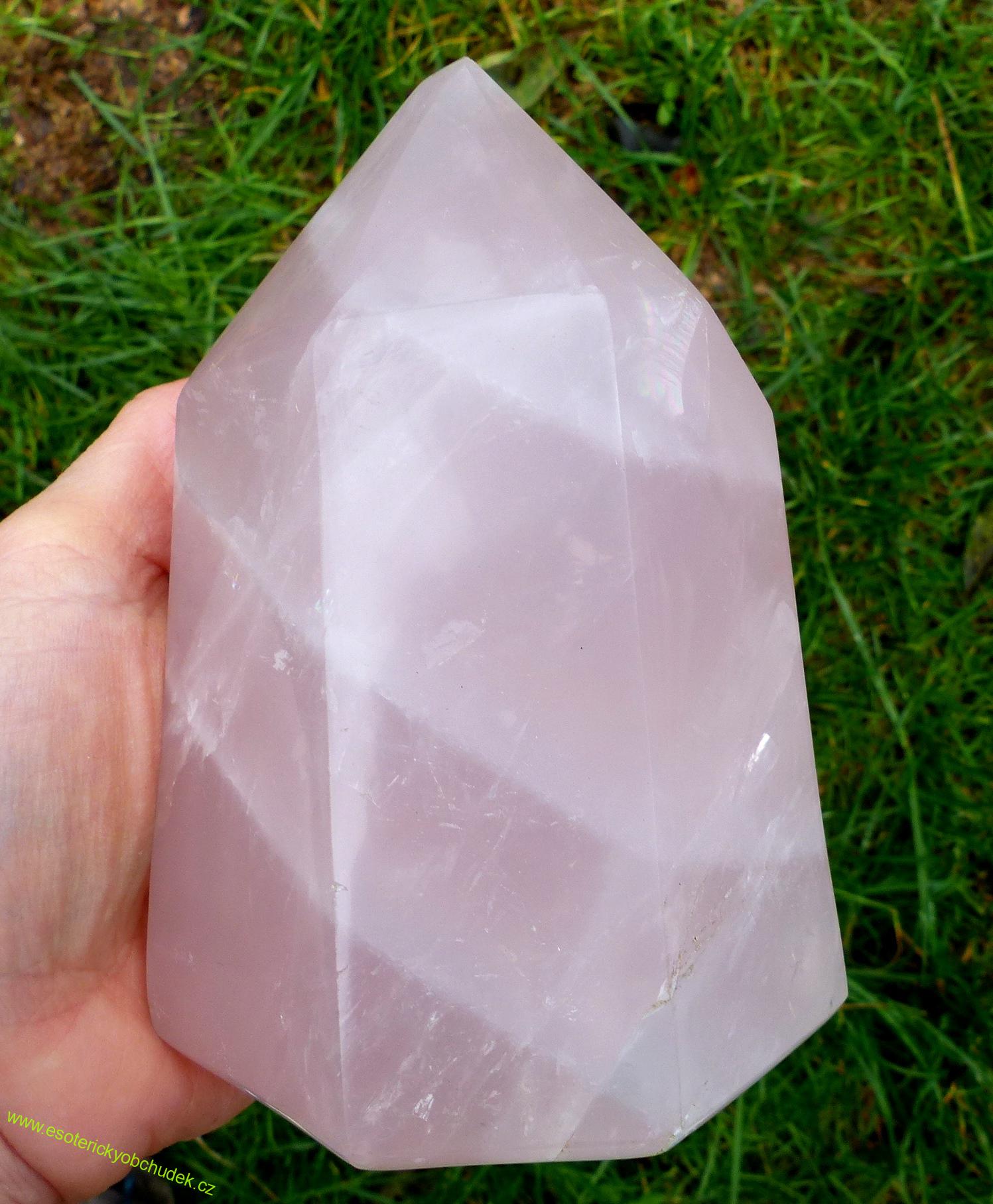 RŮŽENÍN - krystal vybroušený z růženínu leštěný 14 cm