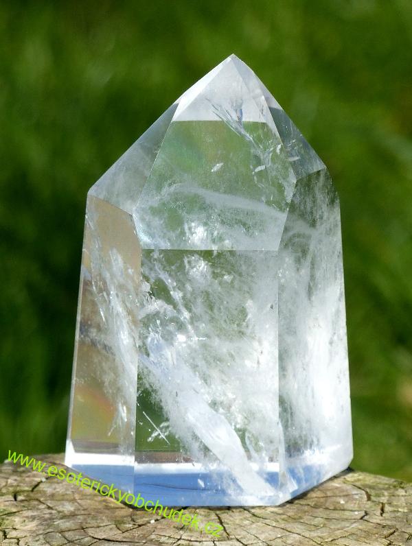 KŘIŠŤÁL - krásný krystal dobrušovaný (špice leštěná)11,3 cm 