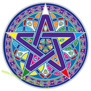 Mandala na okno samolepící průhledná  Pentagram