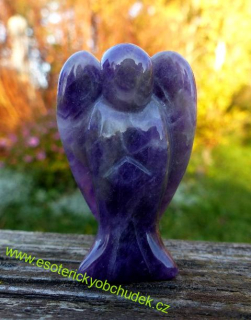Anděl - ametyst - 5 cm