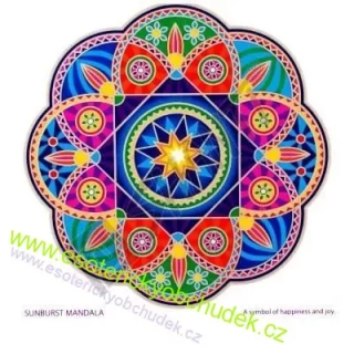 Mandala na okno samolepící průhledná - Mandala slunečních paprsků