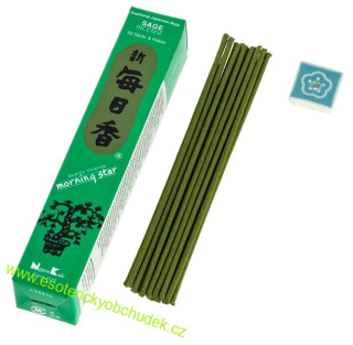 Japonské vonné tyčinky - ŠALVĚJ - SAGE 50 ks / Nippon Morning Star
