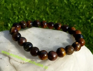 Náramek - TYGŘÍ OKO - náramek z kuliček 0,8 cm