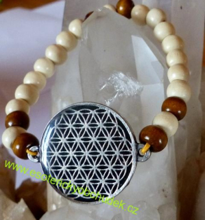 Náramek s amuletem květu života I.- starozinek